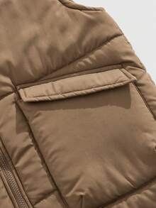 ROMWE MEN Street Life Men's Plain Simple Casual Sleeveless Khaki Vest