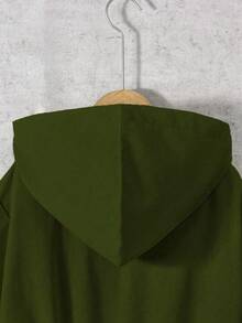 SHEIN Teen Girl Casual Commuter Single-Breasted Hooded Drawstring Waist Jacket