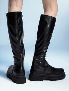 Sugerpunk Round Toe Fashionable Design Women's Boots, Suitable For Christmas, New Year's Eve Party, Date Night, Spring Casual Wear