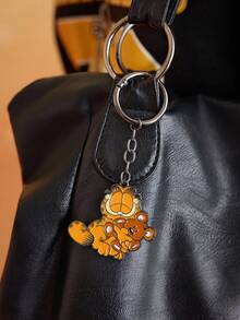GARFIELD | SHEIN 锌合金卡通钥匙扣猫熊趣味包包挂件，适合挂包包挂钥匙，送礼收藏纪念 - 彩色 - 查看 2