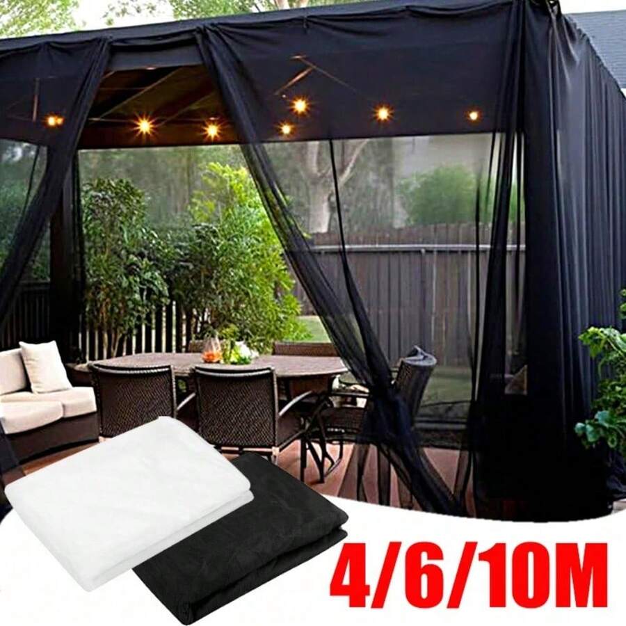 SHEIN Basic living 1PC Multifunctional DIY Mosquito Net Fabric Outdoor Garden Net - Mosquito And Bird Barrier, Polyester Mesh With Foldable And Removable , Perfect For Patios, Gardens, Camping, Windows - Available In Black Or White, Various Sizes, Breathable Design | Protective Garden Screen, Plant Protection