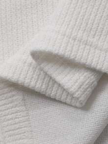 DAZY Women's Loose Business Casual Fashion Street Basic Long Sleeve T-Shirt, Patchwork Design, Autumn - White - View 5