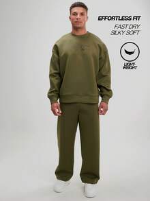 Ropa deportiva de estilo callejero con diseño de confianza y transpirable para después del entrenamiento - Verde - Ver 5