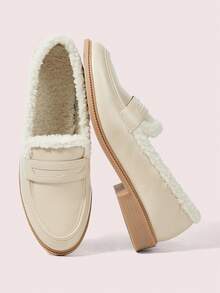 CUCCOO DOLLMOD Lolita Loafers For Women, Faux Thermal Lined, Autumn/Winter, Suitable For Halloween, Christmas - Beige - View 2