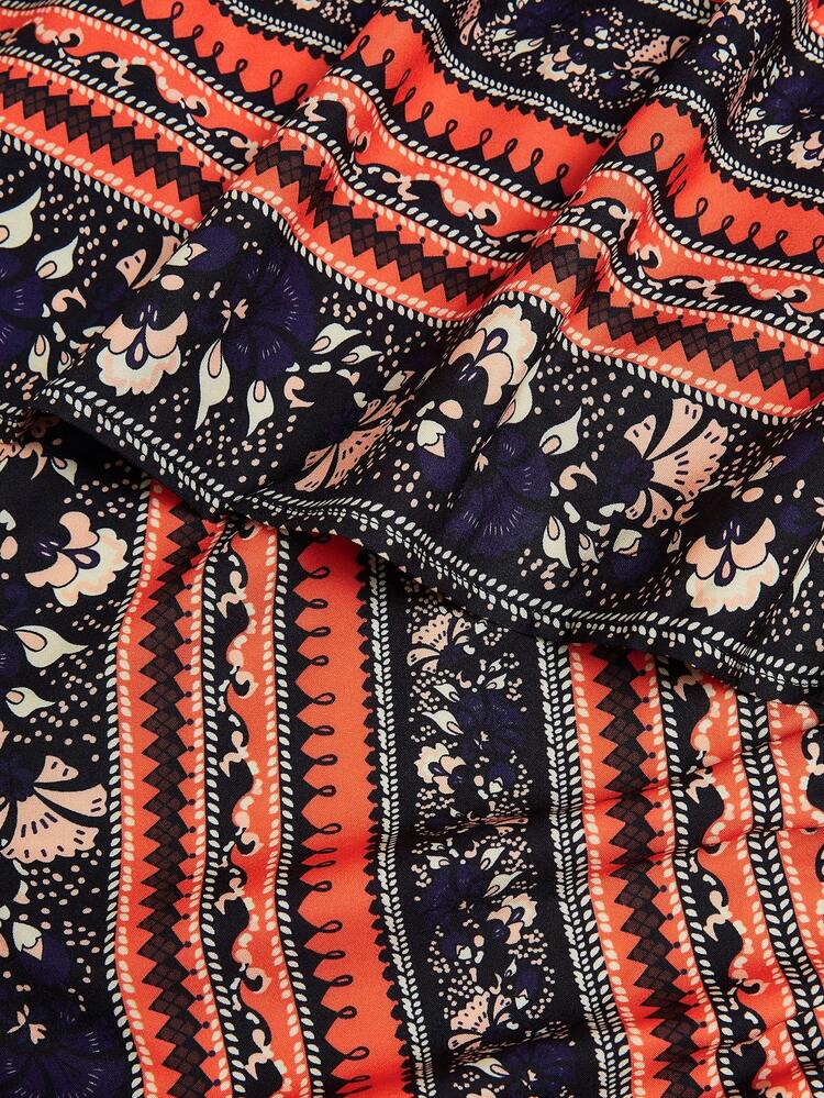 SHEIN LUNE Plus Size Print Skirt For Daily Wear - Multicolor - View 7