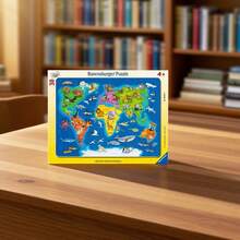 Ravensburger World Map With Animals 30 Piece Jigsaw Puzzle Age 4 Years+ 6641 - Multicolor - View 3