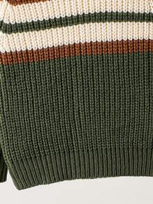 Cozy Pixies Áo len cổ tròn tay dài họa tiết sọc nhiều màu sắc dễ thương cho bé trai - Nhiều màu - Xem 5