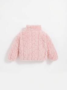 SHEIN Newborn Baby Girl Thickened Long Sleeve Stand Collar Jacket