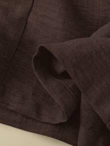 Rusticease Women's Solid Color Elastic Waist Textured Fabric Casual Straight Loose Pants Brown