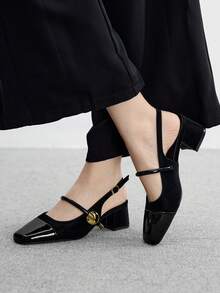 CUCCOO BIZCHIC Women's Classic Low Heel Slip-On Pumps, Black For Christmas - Black - View 3