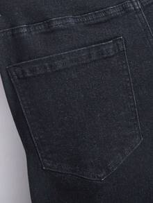 Manfinity Homme 男士修身破洞口袋休闲牛仔裤 男士破洞牛仔裤 街头潮流牛仔裤