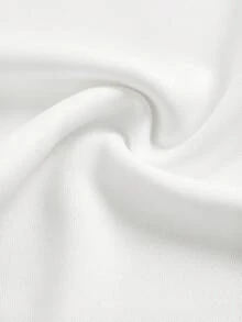 Girlism 少女白色针织宽松直筒口袋运动裤，休闲运动，简约家居服，秋冬 - 白色 - 查看 4