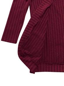 EMERY ROSE Women's Casual Ribbed Brushed Open Front Side Pocket Shorts Jacket, Lightweight - Burgundy - View 8