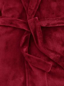 Cozy Pixies Kleine Jungen Thermofutter Bademantel mit Buchstaben-Muster, Kapuze und Gürtel, geeignet für Zuhause, Badezimmer, Strand und andere Anlässe, Herbst/Winter - Bordeaux - Übersicht 7