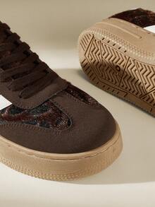 CUCCOO EASI Zapatillas deportivas casuales con cordones y estampado de leopardo, aptas para primavera y otoño - Multicolor - Ver 6