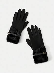 MOTF PREMIUM 女士时尚百搭保暖露指手套，秋冬