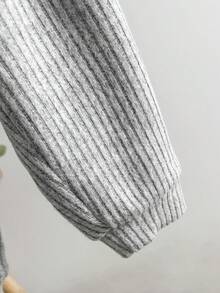 SHEIN 男婴半拉链休闲长袖卫衣和运动裤套装 - 彩色 - 查看 5