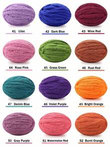 500g Sợi Chenille siêu thô, Đường kính 2cm - Chăn đan tay tự làm, Kết cấu nhung, Sợi Polyester mềm & dày để móc và đan Gối ấm cúng, Chăn, Thảm, Giường cho thú cưng, Tổ cho thú cưng, Gối, Khăn quàng cổ, Mũ, Túi đeo chéo, Búp bê, Đồ chơi cho thú cưng và các Dự án thủ công móc - Nhiều màu - Xem 5