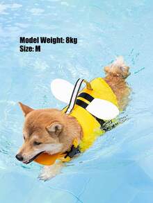 Bee-Shaped Pet Life Vest, Dog Swimming Suit With Buoyancy For Summer