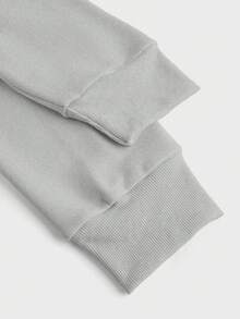 Claim Dot 男士休闲纯色日常穿搭斜插口袋抽绳连帽卫衣，灰色连帽衫，带口袋，适合秋季穿着，长袖上衣 - 淺灰色 - 查看 6