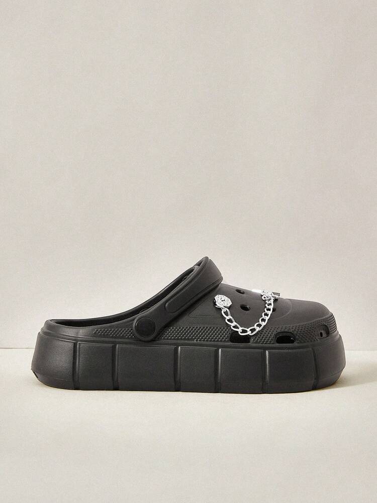 Women Fashionable DIY Detachable Crystal Decoration Clogs For Summer Spring Shoes Spring Break Easter For Casual Beach Style For Christmas
