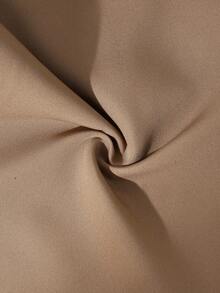 SHEIN Franclia 女士时尚休闲百搭衬衫领长袖系带阔腿连体裤，秋季 - 卡其色 - 查看 6