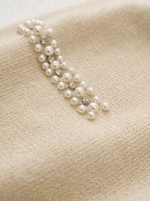 Omancia 2 件女士优雅奢华金色亮片斗篷吊带裙和针织毛衣套装，适合派对、万圣节、圣诞节、新年、秋冬 - 杏色 - 查看 7