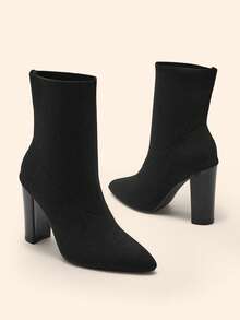 CUCCOO BASICS Botas de tacón alto hasta la pantorrilla para mujer