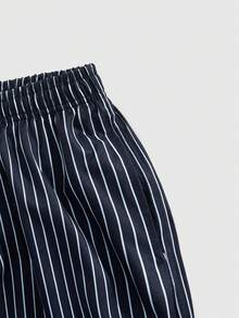 ROMWE MEN Prep Men Striped Drawstring Shorts