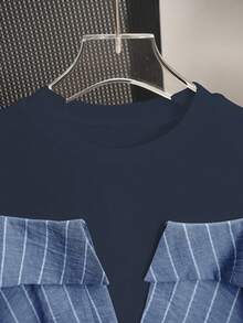 Franclia 女式条纹拼布露肩衬衫，夏季