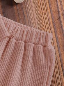 SHEIN 2pcs Baby Girl Outfit, Minimalist Design, Lapel Spring Suit, Cute 2 Pieces Set, 5-12 Months