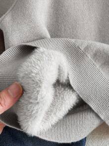 SHEIN Kids 1pc Young Boys Casual Comfortable Solid Color Versatile Loose Fit Pullover Autumn Winter Sweater, Suitable As Base Layer Or Outerwear - Grey - View 5