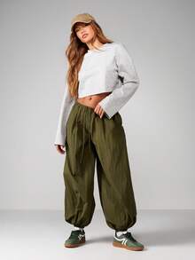 MISSGUIDED 宽松短款长袖休闲上衣女士休闲舒适运动衫冬秋舒适穿着 - 灰色 - 查看 3