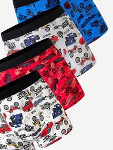 8pcs Pack Teen Boys Comfortable Cotton Retro Car Print Boxer Briefs. This Underwear Set Focuses On Comfort And Design. The Cotton Fabric Is Soft And Comfortable, Providing A Pleasant Wearing Experience. The Car Print Pattern Adds Vitality And Fun. The Classic Square-Cut Design Is Suitable For Daily Wear By Teenage Boys. This 8-Pack Underwear Set Showcases Fashion And Personalized For Teenage Boys.
