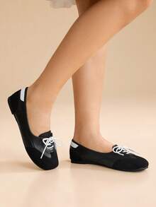 CUCCOO EASI 女士黑色圆头平底玛丽珍分趾鞋，低跟，校园风格 - 黑色 - 查看 8