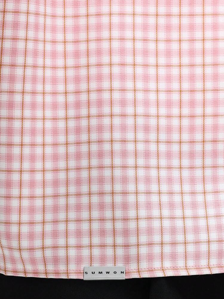 Long Sleeve Check Shirt With Tie