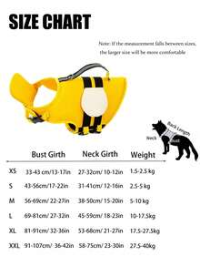 Bee-Shaped Pet Life Vest, Dog Swimming Suit With Buoyancy For Summer