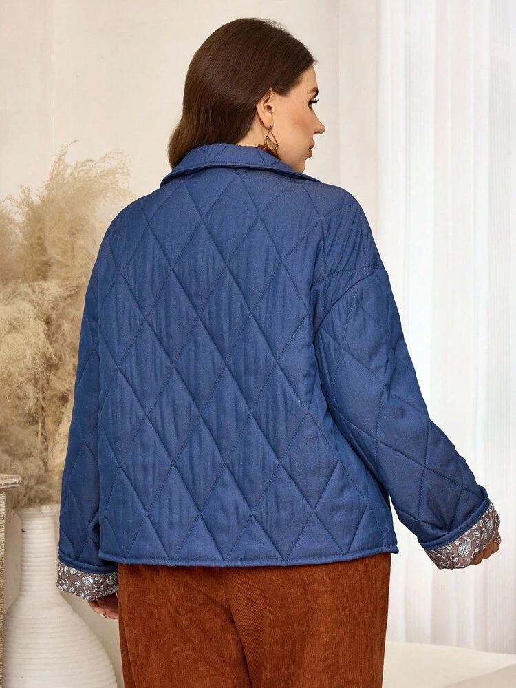 Plus Size Women Dropped Shoulder Long Sleeve Single-Breasted Pocket Casual Winter Jacket Winter Clothes For Women Cozy Fall And Winter Clothes For Women