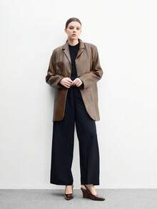 CUCCOO BIZCHIC Women's Pointed Toe Wedge Heel Slingback Pumps, Comfortable And Elegant Coffee Color