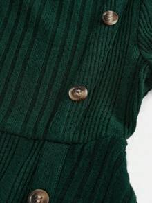 Emery Rose Kids Emery Rose Kids Abito in maglia a maniche lunghe con collo rotondo, design con bottoni in metallo, adatto per ragazze, ideale per autunno e inverno, rosso per Natale, adatto per feste, uso quotidiano a scuola, abito per compleanni, abito da principessa