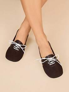 CUCCOO EASI Zapatos de mujer de punta redonda negros, estilo Mary Jane de punta dividida, estilo campus - Marrón - Ver 7