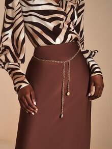 JIAN LASALA 1 pieza Cadena de cintura simple de una sola capa para mujer, adecuada para atuendos diarios, playa, fiesta y reuniones, verano, escuela, otoño, Halloween