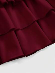 ROMWE J-Fashion 复古低腰性感 Y2K 女式豹纹全裙 - 紅色 - 查看 4