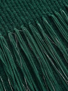 Maija Women's Green Fringe Knit Long Sleeve Sweater Autumn Winter Clothes For Women - Green - View 10
