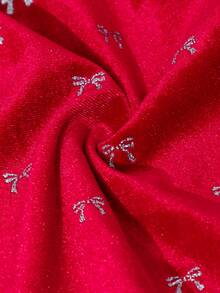 SHEIN Women's Embossed Star Dress, Suitable For Formal Occasions - Red - View 8