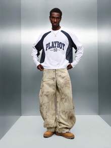 PLAYBOY X SUMWON 短款长袖兔女郎印花网眼T恤