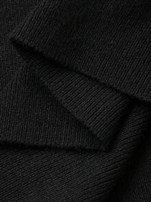 Livesso Women's Autumn High Collar Pearl Decor Fitted Sweater Dress