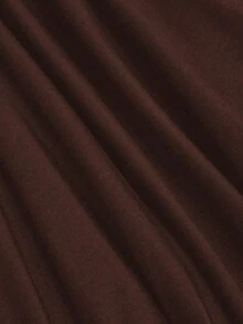 SHEIN Sweetro Plus Size Romantic Asymmetric Hem Solid Color Fashion Skirt - Brown - View 3