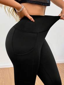 SHEIN SXY Women's 2 Packs Workout Leggings With Pockets  Buttery Soft High Waisted Tummy Control Running Yoga Pants