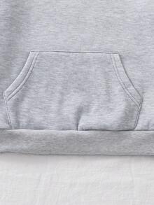 少女休闲可爱粉色蝴蝶结刺绣卫衣 - 灰色 - 查看 5